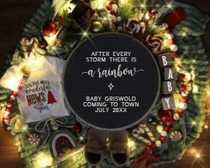 Rainbow Circle Twinkle Lights Christmas Pregnancy Announcement (After Every Storm): Rainbow Circle Twinkle Lights Christmas Pregnancy Announcement (After Every Storm)