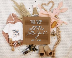 Boho New Years Eve Girl Pregnancy Announcement (Countdown): Boho New Years Eve Girl Pregnancy Announcement (Countdown)