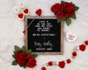 Minimalist Letterboard Valentines Day Pregnancy Announcement (Love is in Air): Minimalist Letterboard Valentines Day Pregnancy Announcement (Love is in Air)