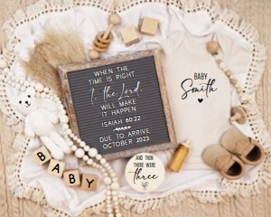 Boho Bear Pregnancy Announcement (Isaiah 60:22): Boho Bear Pregnancy Announcement (Isaiah 60:22)