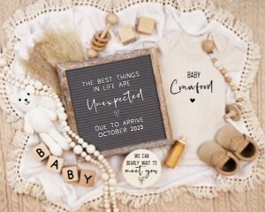 Boho Bear Pregnancy Announcement (Unexpected): Boho Bear Pregnancy Announcement (Unexpected)