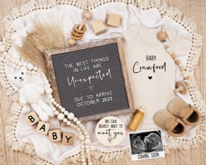 (Sonogram) Boho Bear Pregnancy Announcement (Unexpected): Boho Bear Pregnancy Announcement (Unexpected)