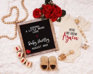 Valentines Day Boho Roses Pregnancy Announcement (Grow Again): Valentines Day Boho Roses Pregnancy Announcement (Grow Again)