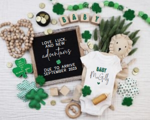 Boho Lion St Patrick's Day Accents Pregnancy Announcement (Adventure): Boho Lion St Patrick's Day Accents Pregnancy Announcement (Adventure)