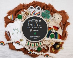 Lion Lovey St Patrick's Day IVF Rainbow Pregnancy Announcement 2 (Luck Love & Science): Lion Lovey St Patrick's Day IVF Rainbow Pregnancy Announcement 2 (Luck Love & Science)