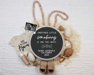 Minimalist Neutral Boho Easter Pregnancy Announcement (Grow Again) design preview