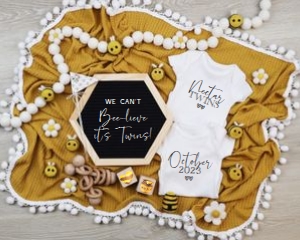 Bee Twins Pregnancy Announcement design preview