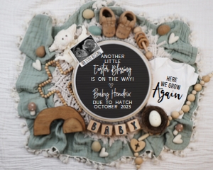 Lamb Lovey Boho Christian Easter Pregnancy Announcement (Grow Again) design preview