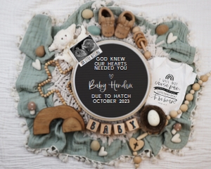 (Sonogram) Lamb Lovey Boho Christian Easter Pregnancy Announcement (Isaiah 66:9): Lamb Lovey Boho Christian Easter Pregnancy Announcement (Isaiah 66:9)