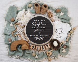 IVF Lamb Lovey Boho Christian Easter Pregnancy Announcement (Love & Science) design preview