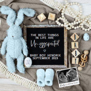 Blue Bunny Boy Pregnancy Announcement (Un-eggespected) design preview