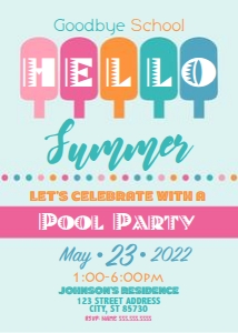 Popsicle Invite Pink School design preview