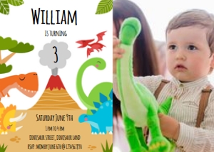 Dinosaur Invitation with Photo design preview