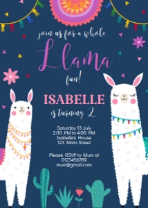 Llama Invitation design preview