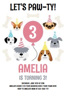 Dog Invitation (Pink) design preview