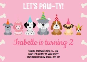 Puppy Invitation Pink design preview