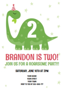Dinosaur Invitation Diplodicus design preview