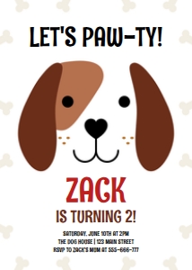 Puppy Face Invitation design preview