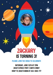 Rocket Invitation Photo design preview