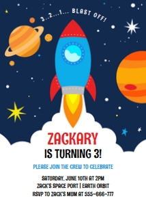 Outer Space Invitation design preview