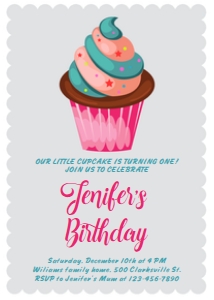 K0021-5x7: Cup Cake Birthday K0021 5x7