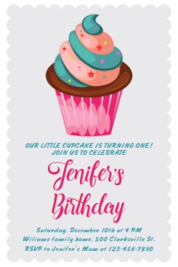 K0021-4x6: Cup Cake Birthday K0021 5x7