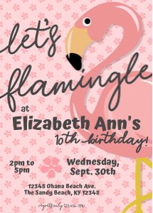 Let's Flamingle Invitation design preview