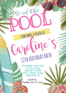 Teal Tropical Birthday design preview