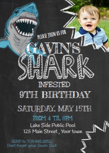 Shark Birthday design preview