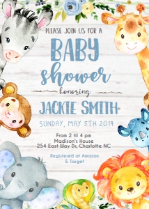 Safari baby shower design preview