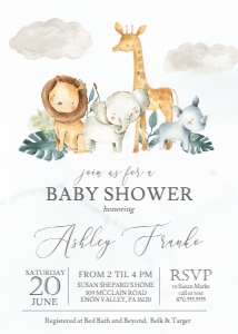 Vintage Safari Baby Shower design preview