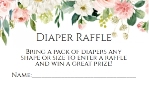 Et3 Diaper Card: Ethereal Swan Baby Shower