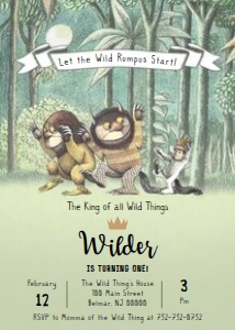 Wild One - Birthday - Invitation - Forest design preview