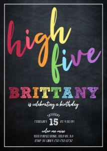 High Five - Invitation Rainbow design preview