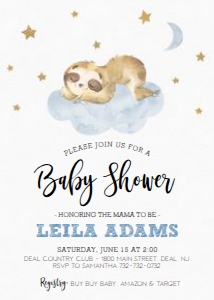 Baby Shower - Sloth Baby Blue design preview