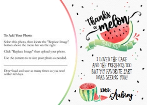 Watermelon Birthday - Thank You Red design preview