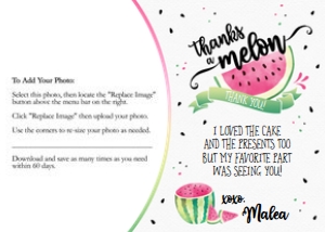 Watermelon Birthday - Thank You Pink design preview
