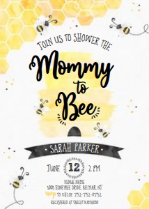Bumblebee Baby Shower - Invitation design preview