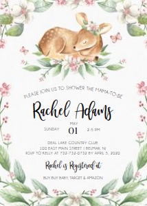 Baby Shower - Little Deer Invitation: Baby Shower - Little Deer Invitation