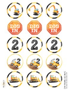 Construction Birthday - Cupcake Toppers design preview