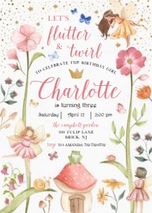 Fairy Princess - Invitation 5x7 design preview