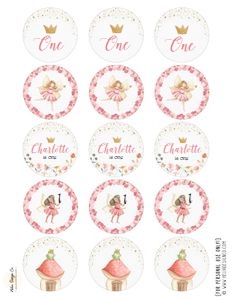 Fairy Princess Birthday - Cupcake Toppers design preview