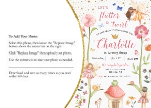 Fairy Princess - Photo Invitation 5x7 design preview