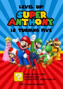 Mario Birthday - Invitation [2] design preview