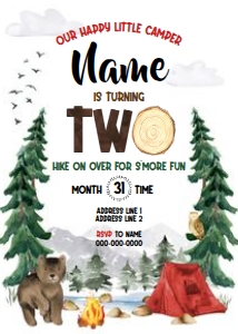 Camping Invitation 5x7 design preview