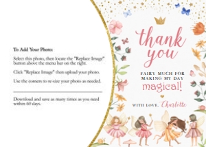 Fairy Birthday - Thank You Photo design preview