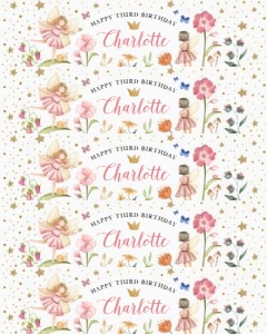 Fairy Birthday - Water Bottle Label design preview