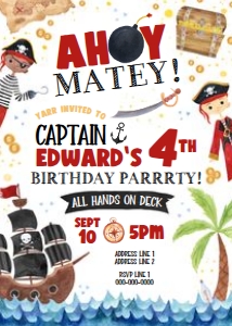 Pirate Birthday - Invitation design preview