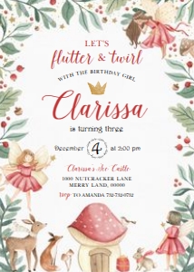 Fairy Invitation - Winter - 5x7 design preview
