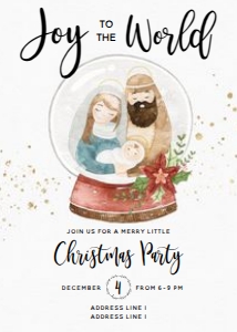 Christmas Party - Joy to the World Invitation 5x7 design preview
